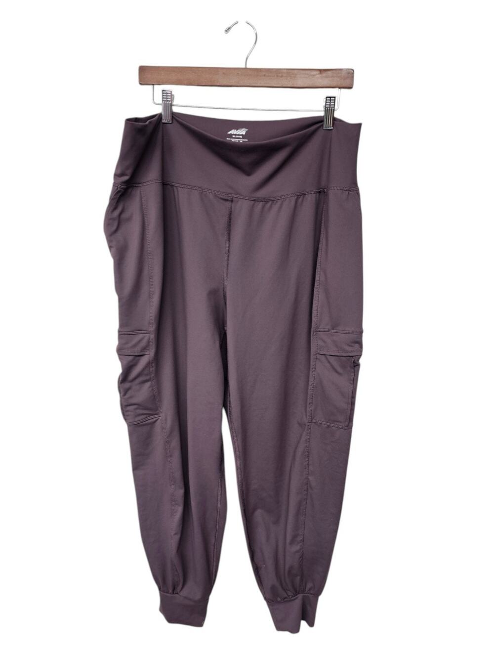 Avia Womens Cargo Joggers Size XL Heathered Purple Athleisure Gym Lounge